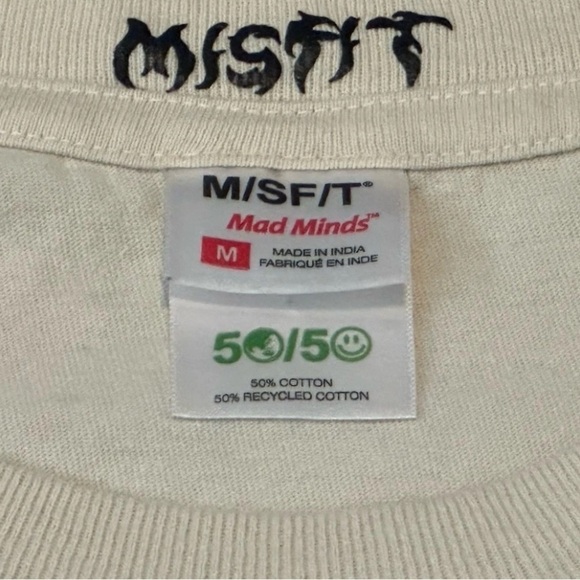 Misfit Mad Minds Marven Cut Out Lettering Tee  M/SF/T Brand Cream MSFT Mens MED - Picture 4 of 5